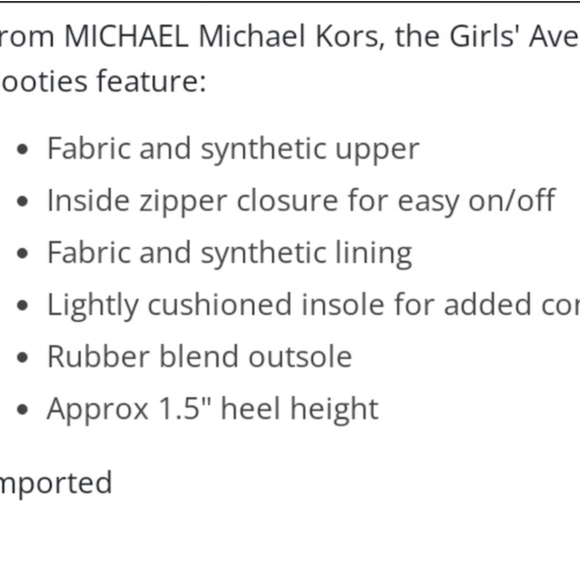 MICHAEL Michael Kors Avery Pamela Metallic Glitter Western Bootie Girls Size 12 - Picture 7 of 7